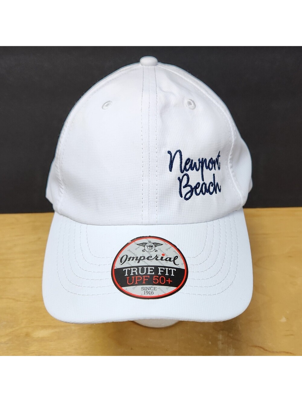 Imperial Newport Beach White Performance Golf Hat Cap UPF 50+ Adjustable OSFA